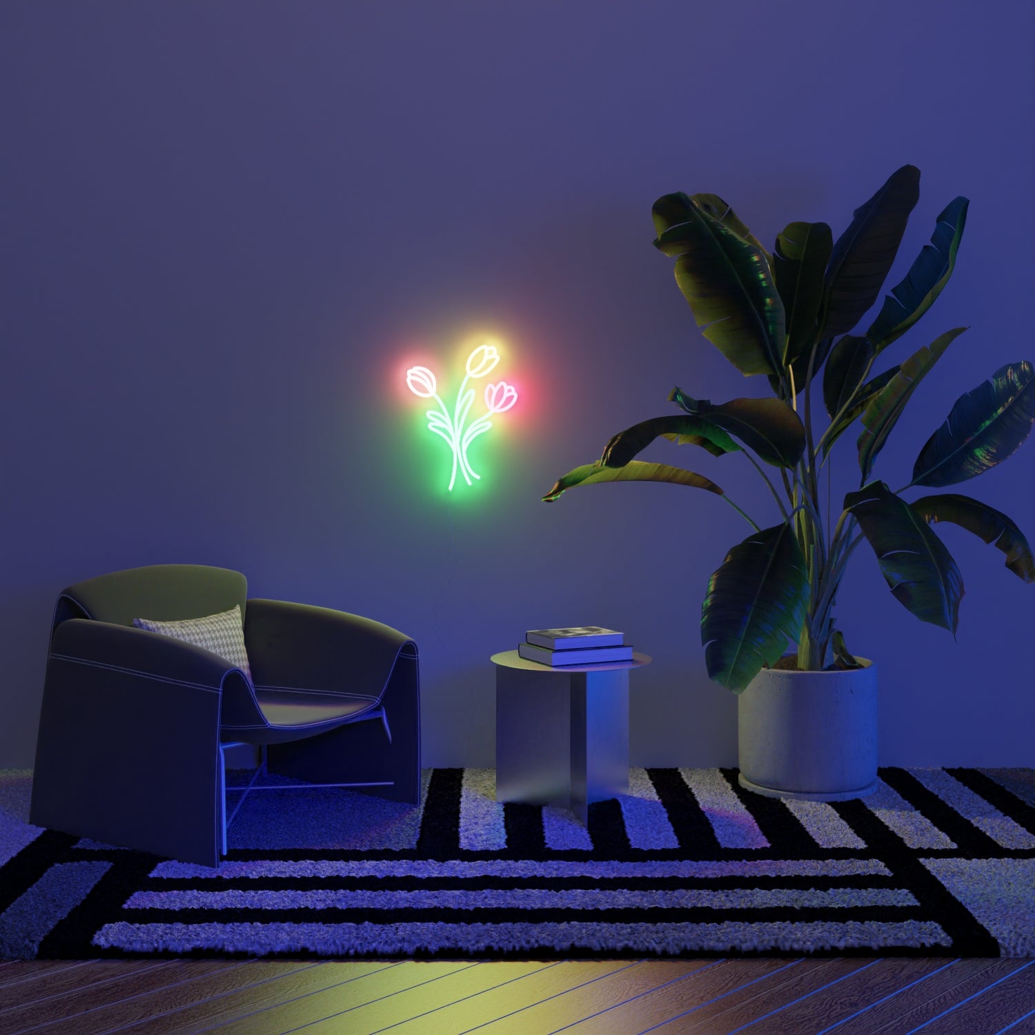 Tulipes by Coucou Suzette, Zeichen aus LED-Neonlicht